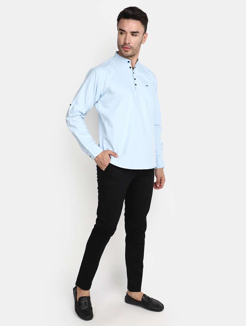 light blue cotton ethnic wear - 20379675 -  Standard Image - 4