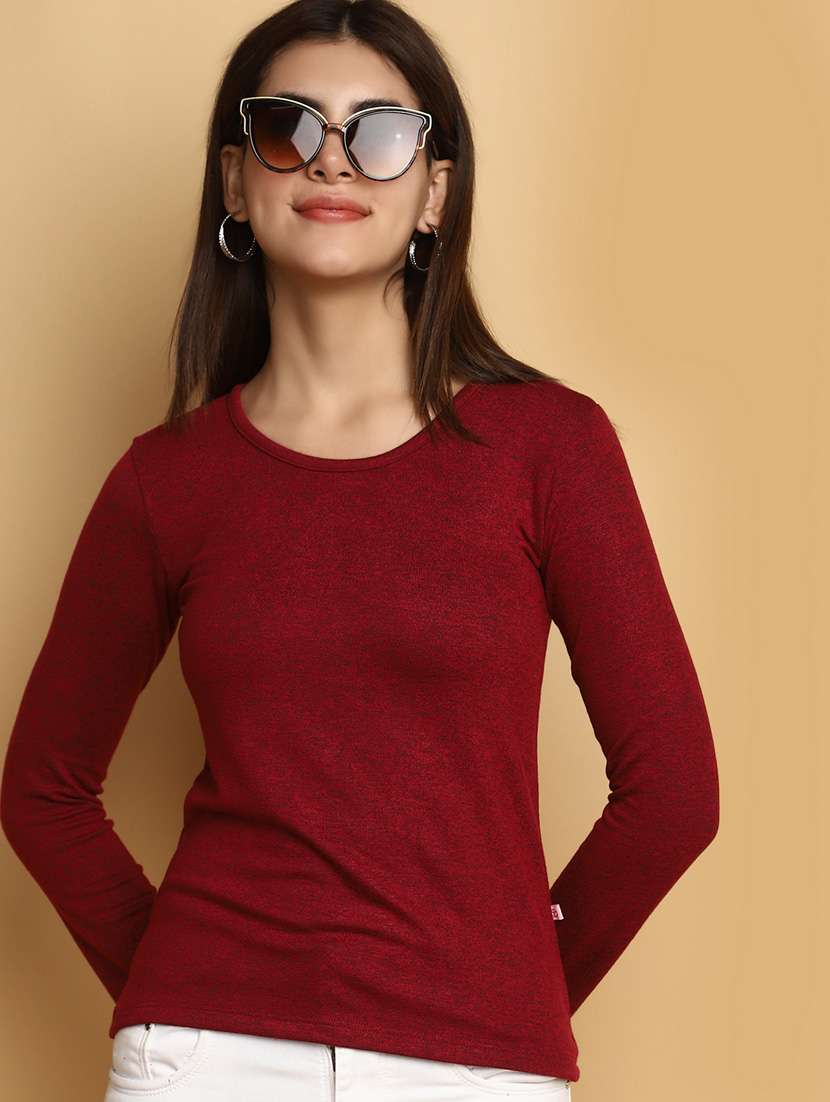 red cotton regular top