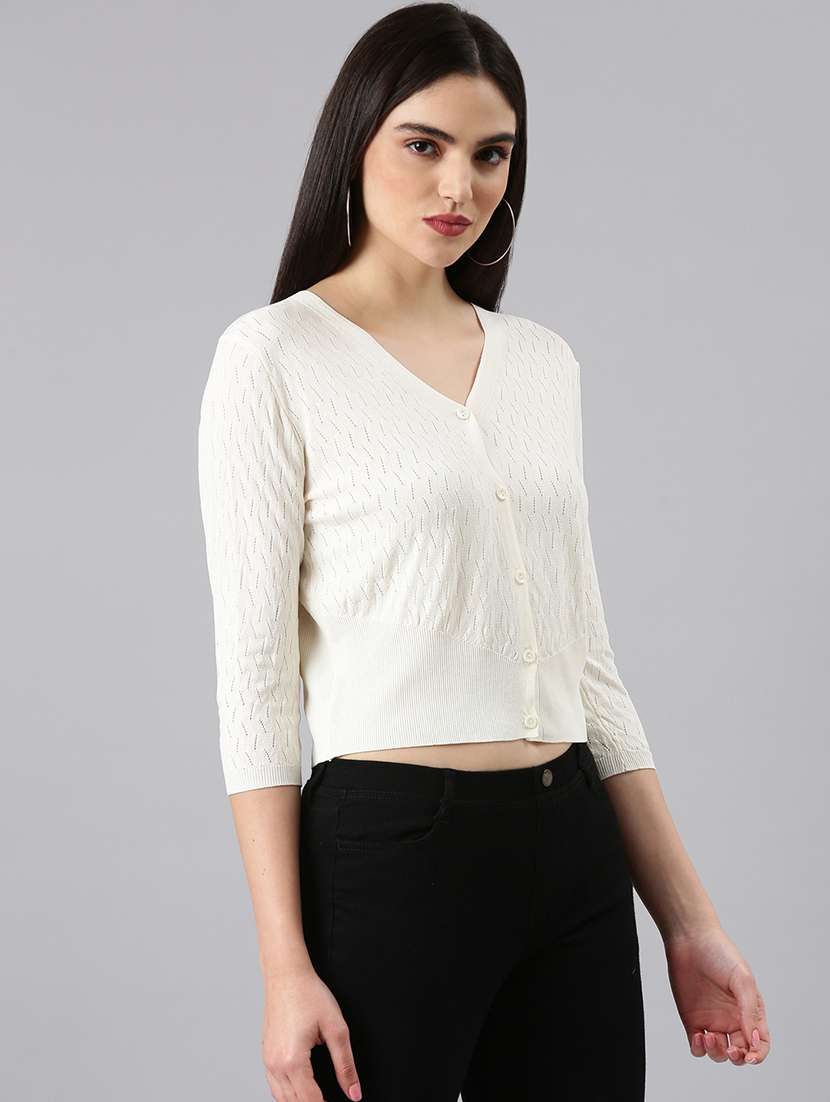 women beige acrylic regular pullover - 20381710 -  Standard Image - 1