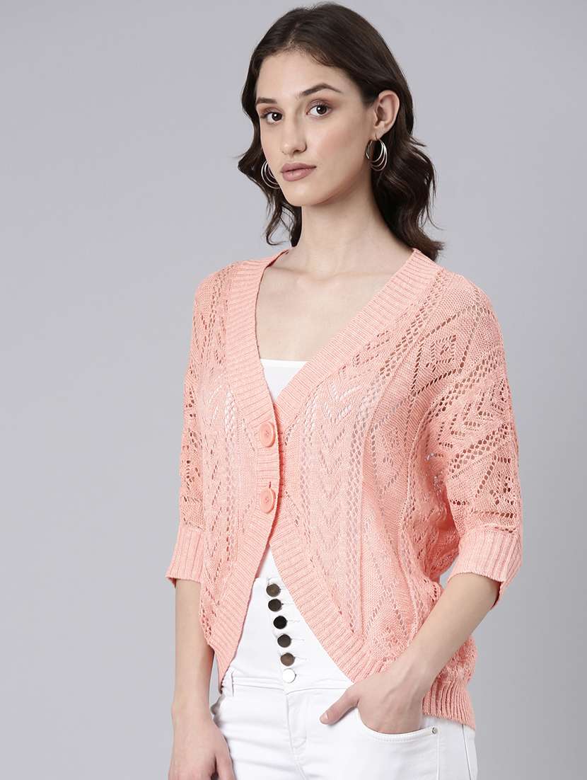 women peach solids regular shrug - 20381728 -  Standard Image - 1