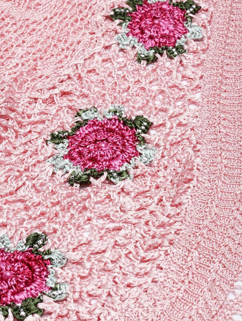 women pink self design regular shrug - 20381730 -  Standard Image - 6