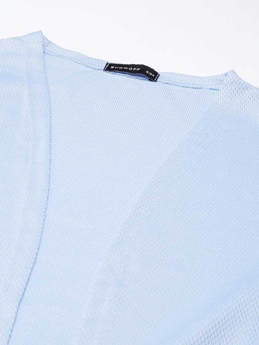 women's self design long sleeves regular straight open front blue shrug - 20381733 -  Standard Image - 6