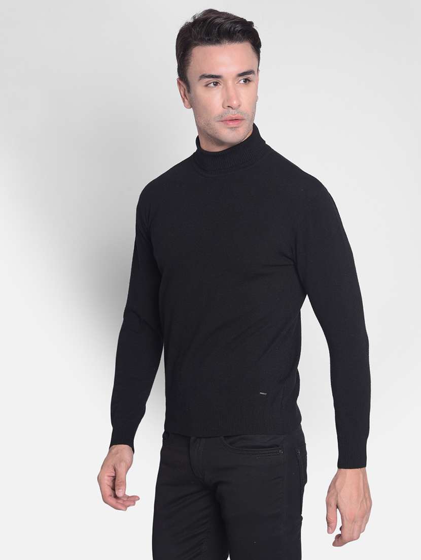 men black turtle neck viscose pullover - 20381803 -  Standard Image - 1