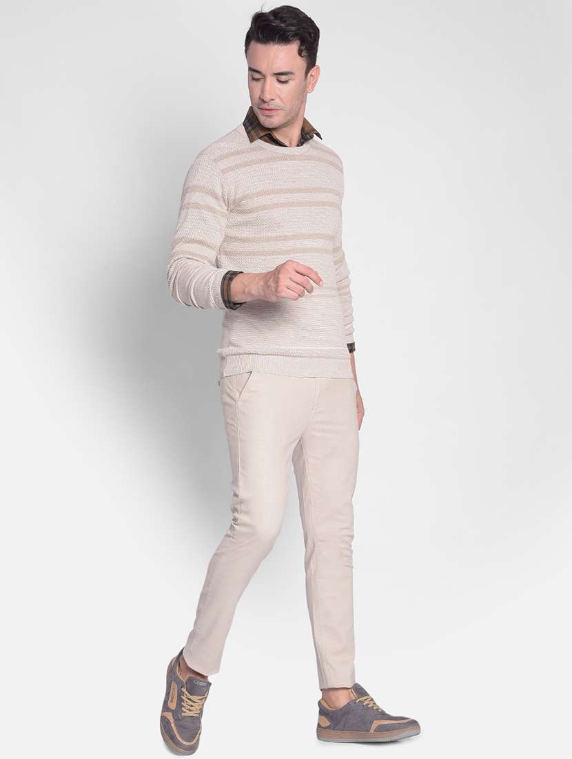 men beige cotton pullover - 20381805 -  Standard Image - 4