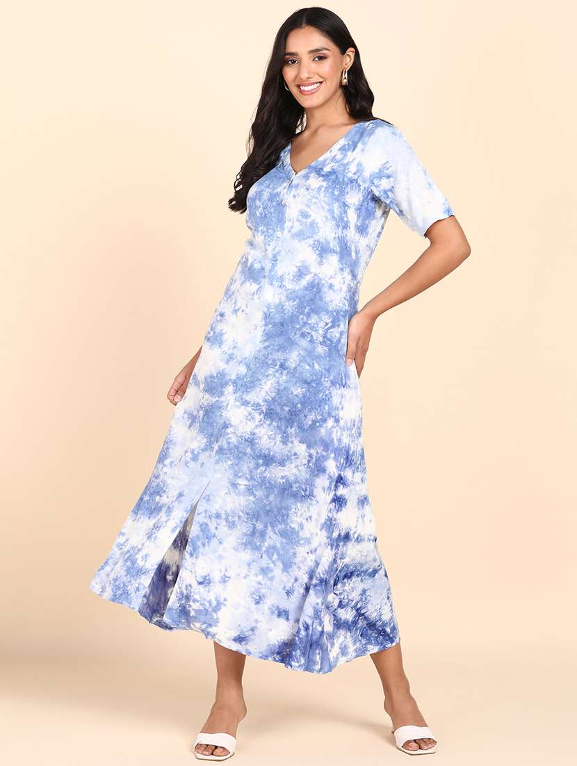 multi color tie & dye a-line dress - 20381817 -  Standard Image - 1
