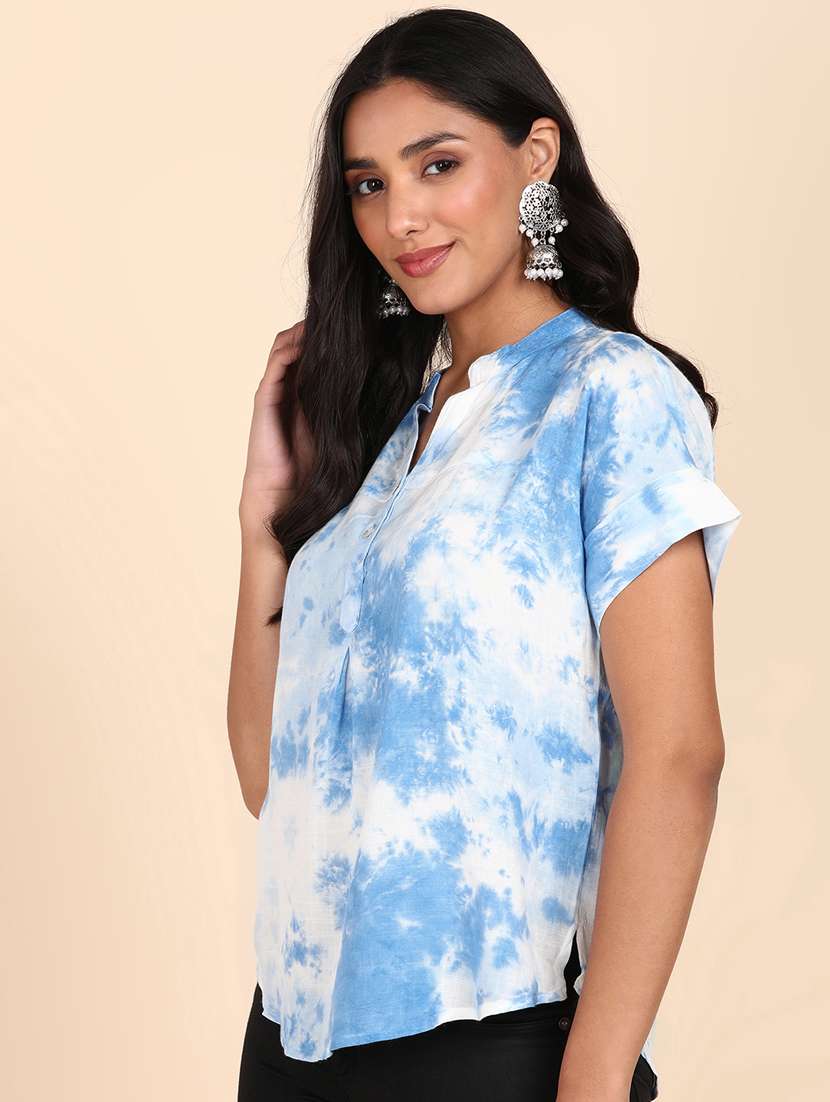 women multi color tie n dye rayon regular top - 20381963 -  Standard Image - 1