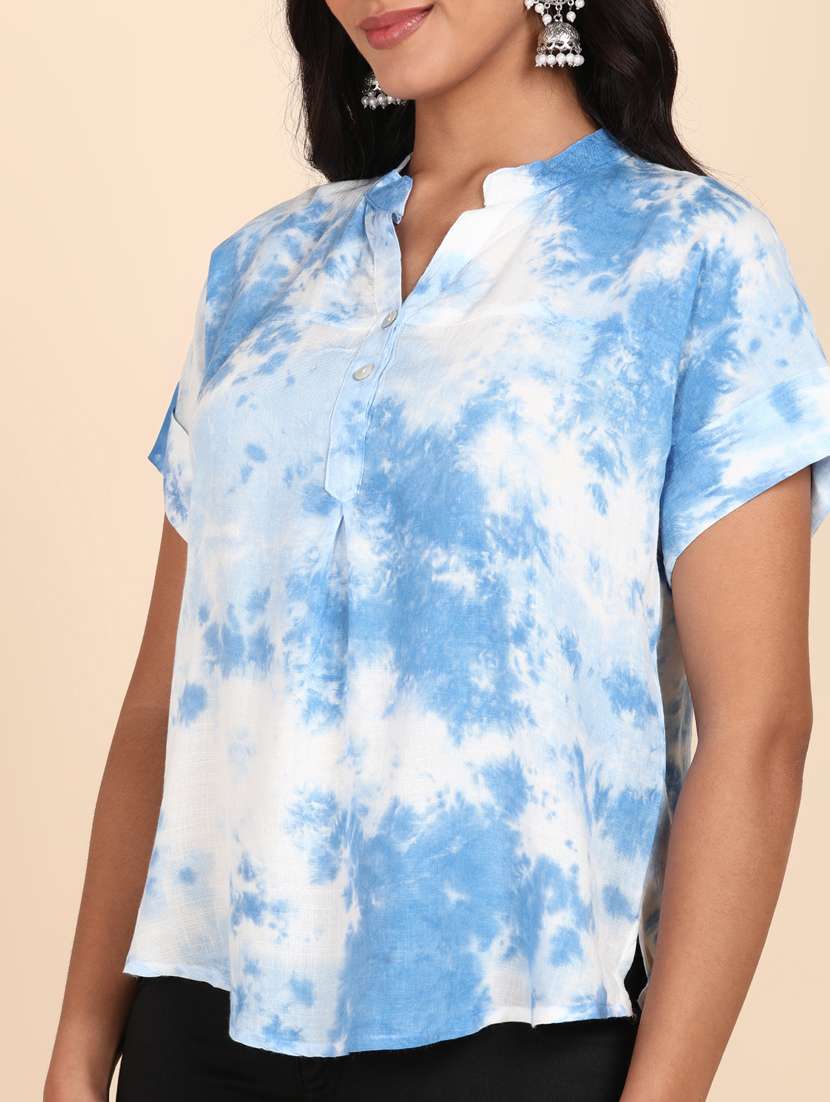 women multi color tie n dye rayon regular top - 20381963 -  Standard Image - 4