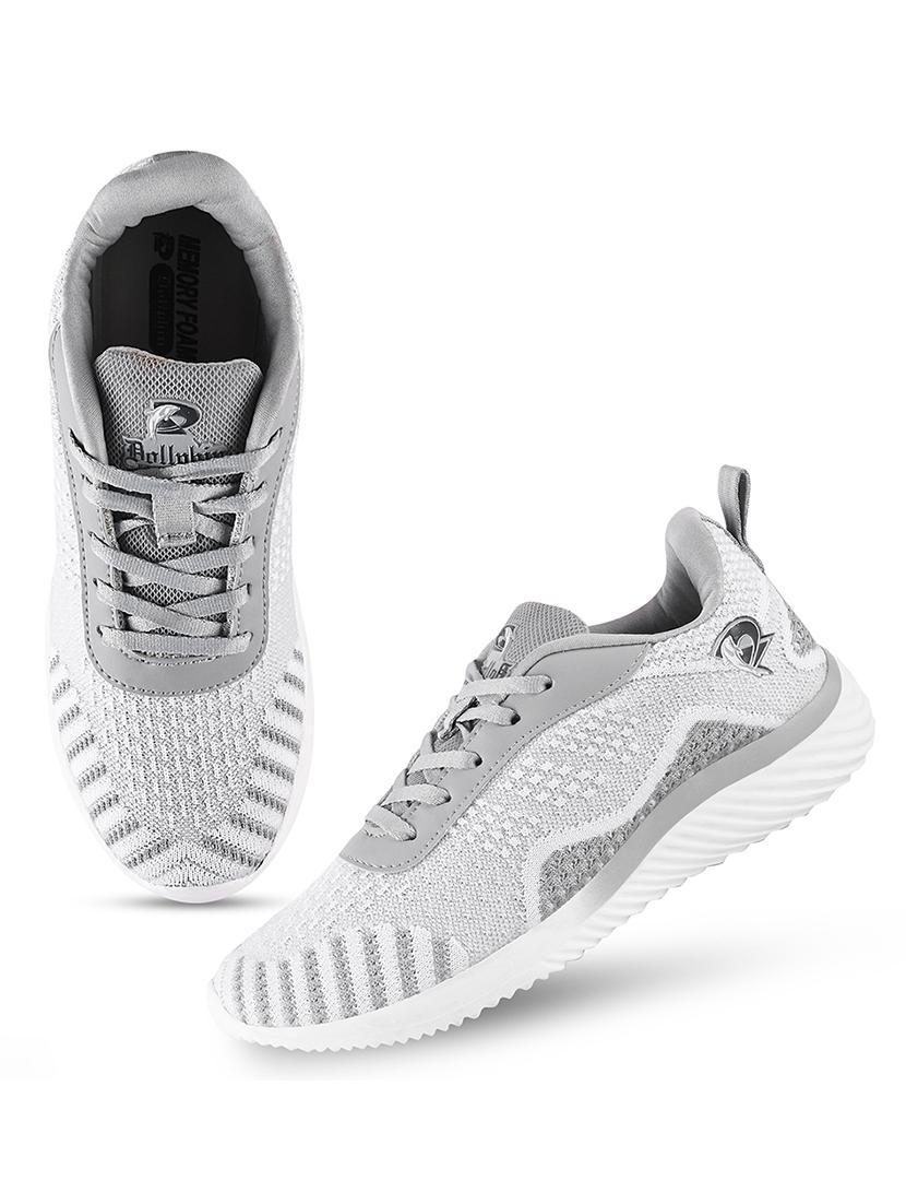 grey flyknit laceup sports shoes - 20381973 - Standard Image - 4