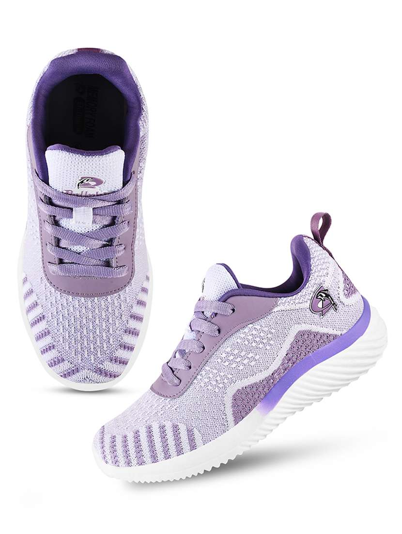 purple flyknit laceup sports shoes - 20381974 -  Standard Image - 4