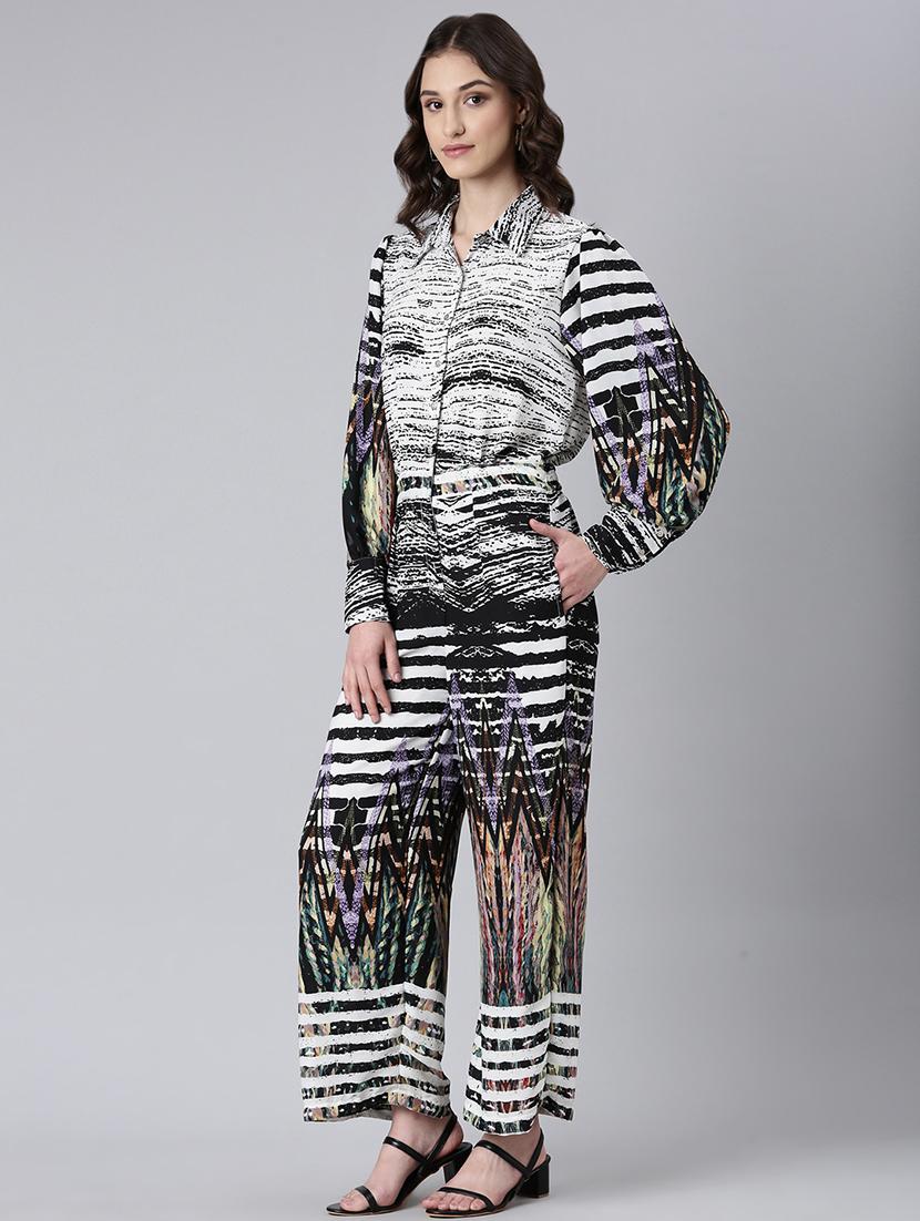 black printed full leg jumpsuit - 20382735 - Standard Image - 1