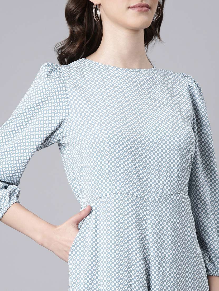 light blue polka dots full leg jumpsuit - 20382736 -  Standard Image - 6