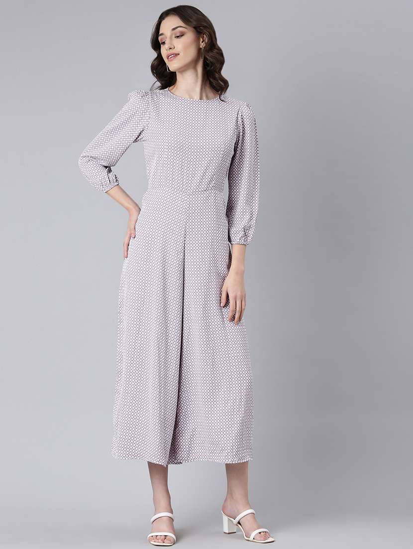 purple polka dots full leg jumpsuit