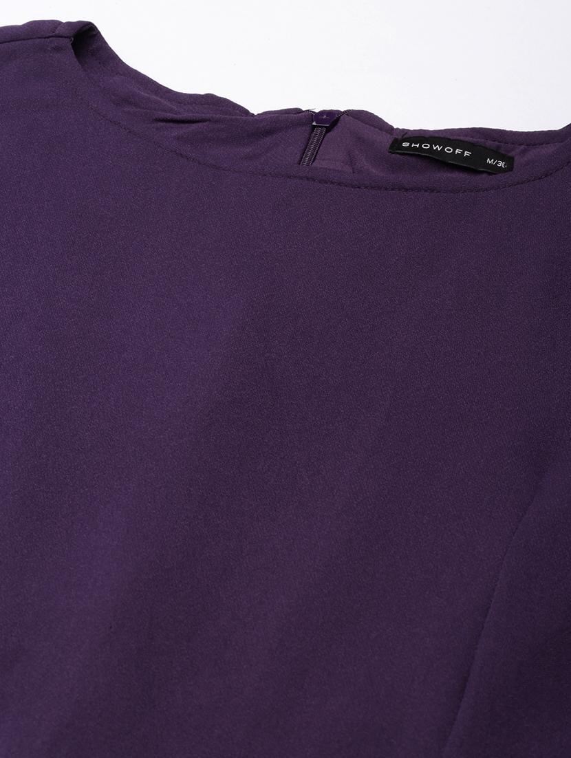 purple cotton 3/4th jumpsuit - 20382738 - Standard Image - 6