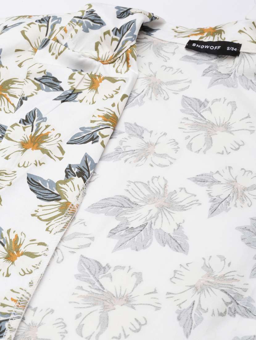 white floral single breasted blazer - 20382845 -  Standard Image - 6