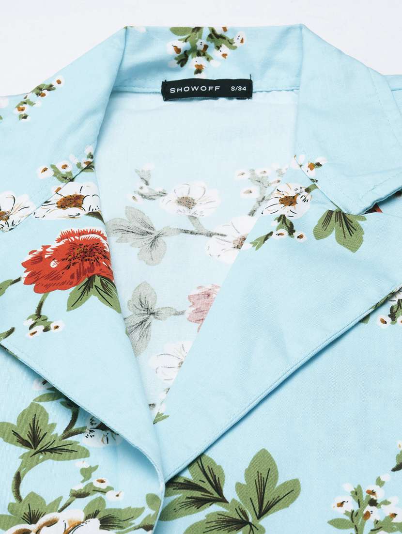 light blue floral single breasted blazer - 20382847 -  Standard Image - 6