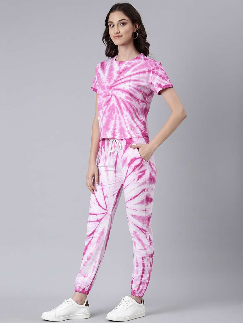 women pink t-shirt and jogger co-ords  - 20382894 -  Standard Image - 1