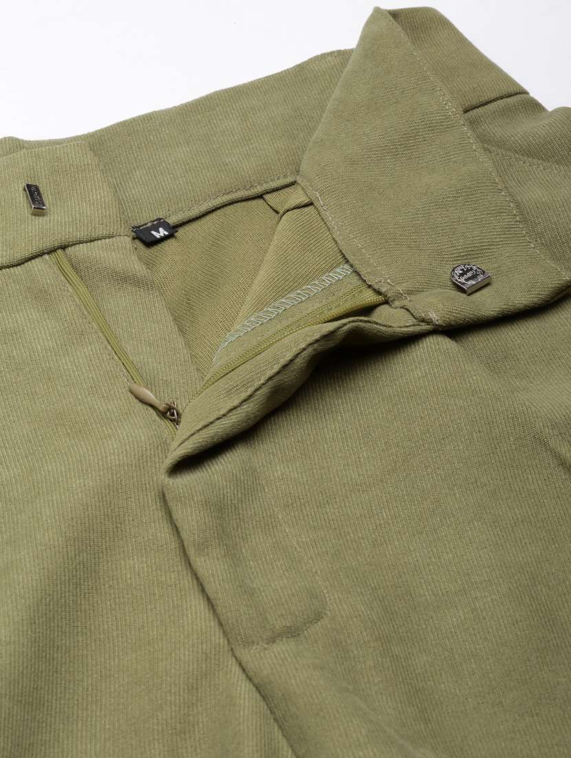 women solid cotton pleated trouser - 20382912 - Standard Image - 4