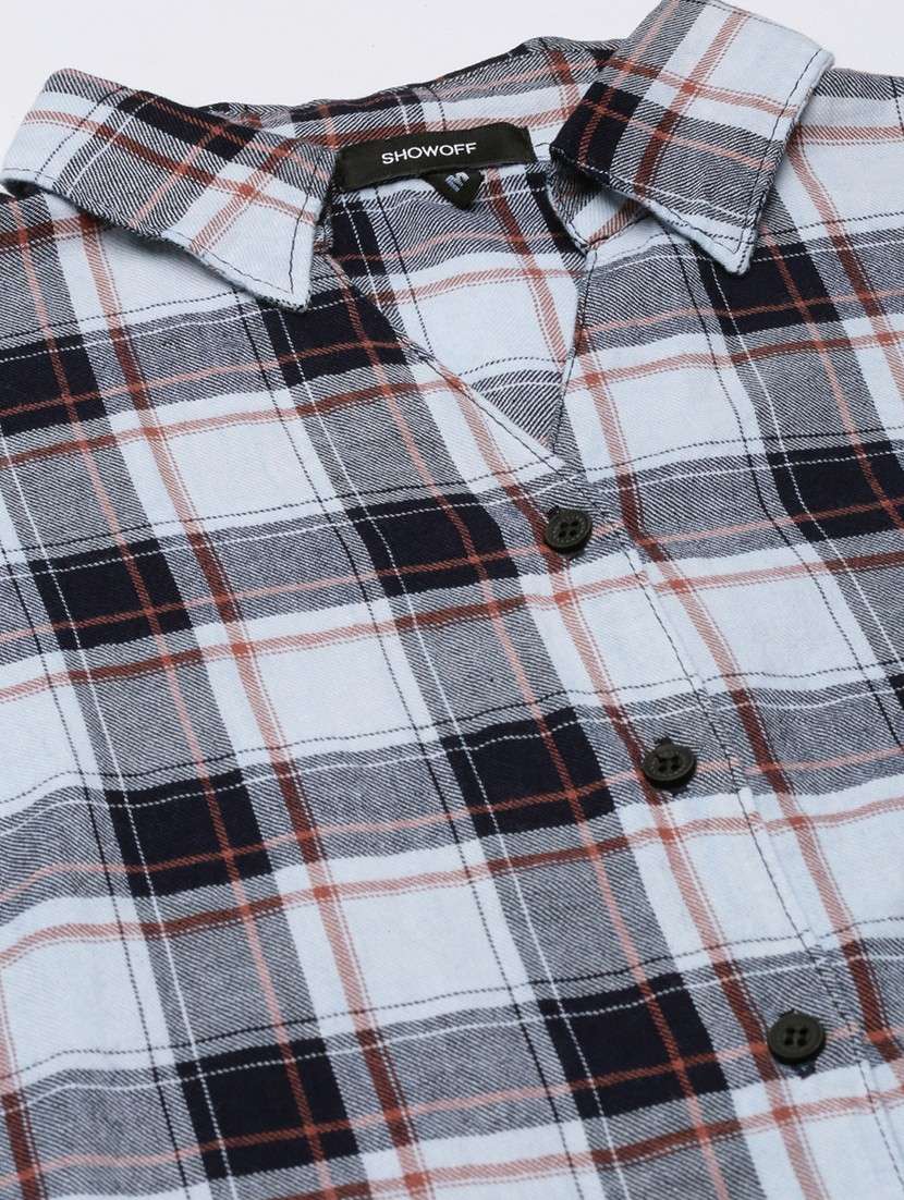 women multi color checkered cotton regular shirt - 20382926 -  Standard Image - 6