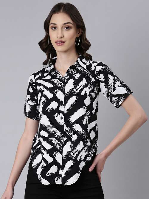women multi color printed crepe regular shirt - 20382937 -  Standard Image - 0