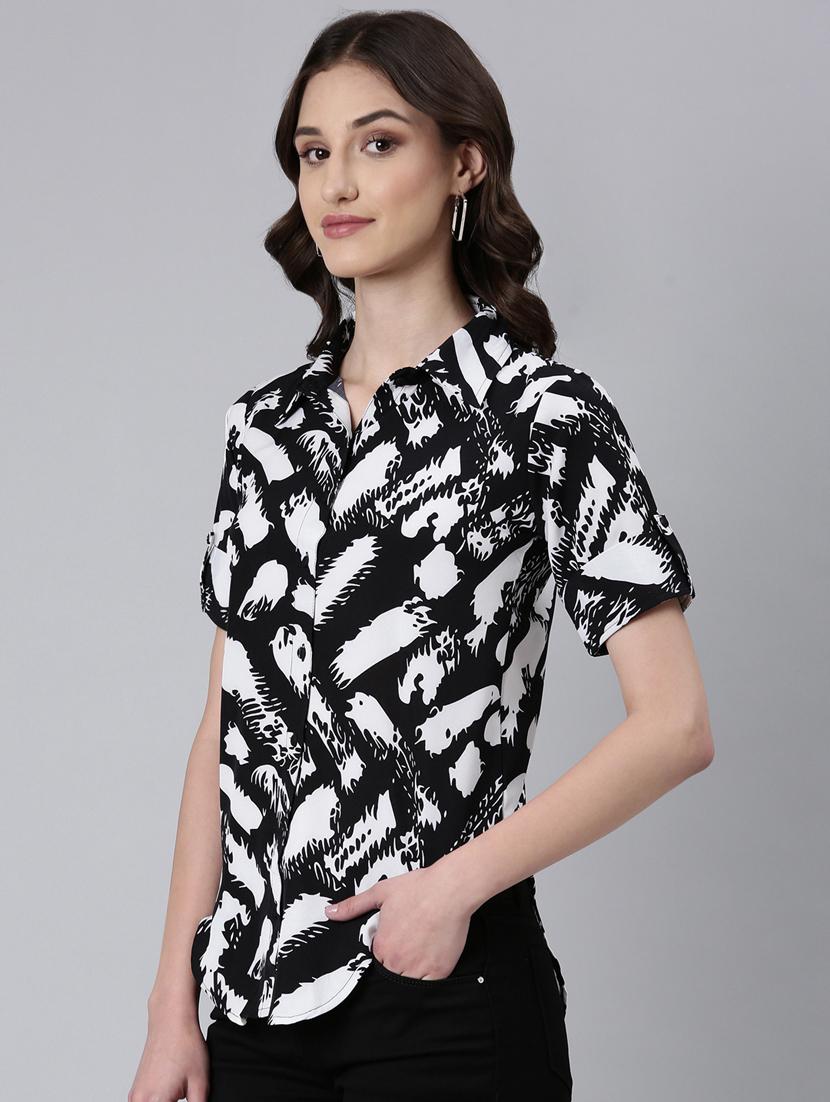 women multi color printed crepe regular shirt - 20382937 - Standard Image - 1