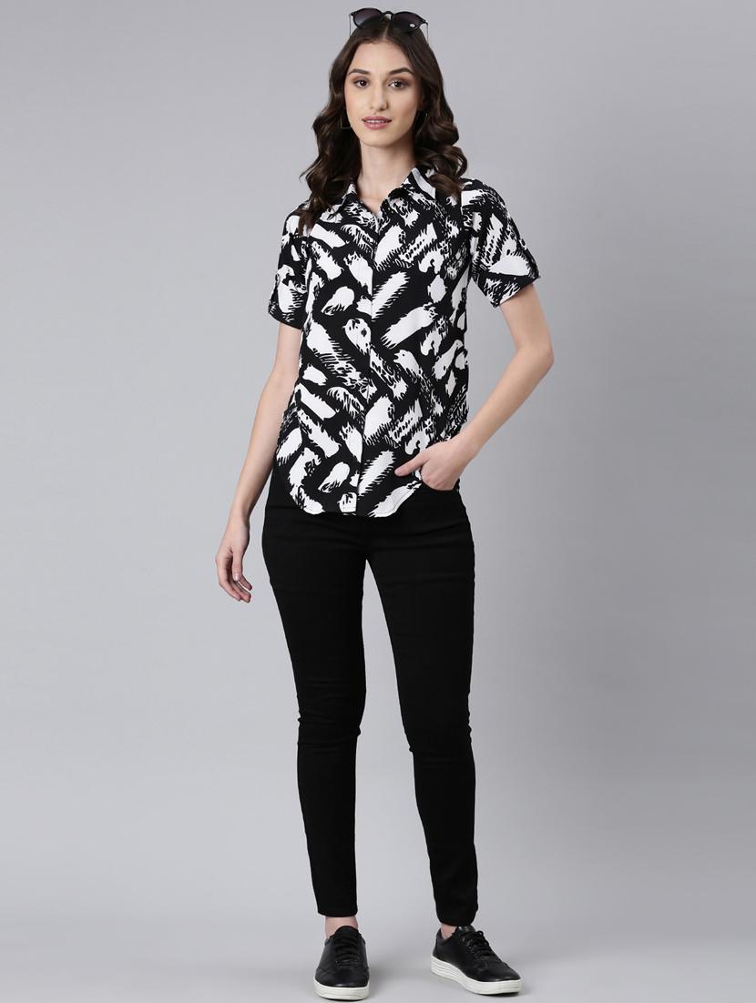 women multi color printed crepe regular shirt - 20382937 - Standard Image - 4