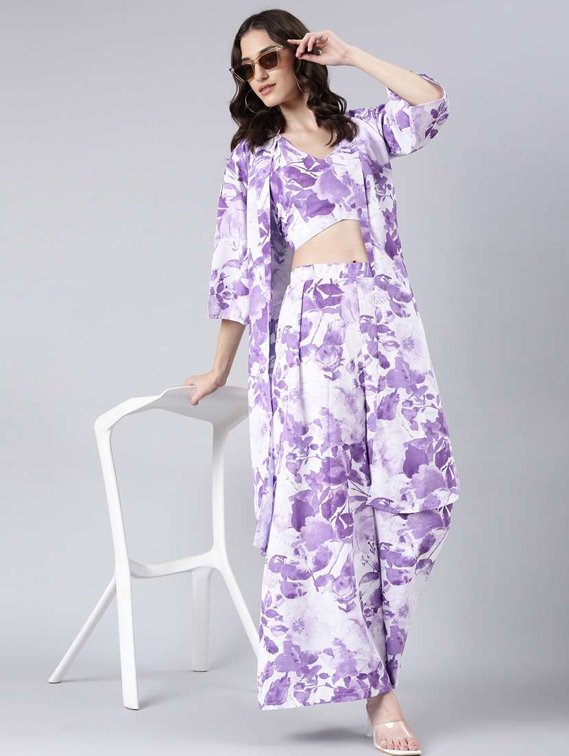 white floral top and palazzo co-ord - 20382965 -  Standard Image - 4