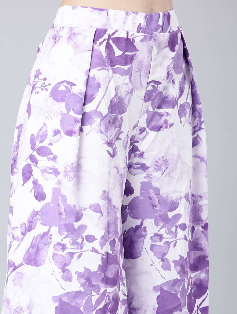 white floral top and palazzo co-ord - 20382965 -  Standard Image - 6