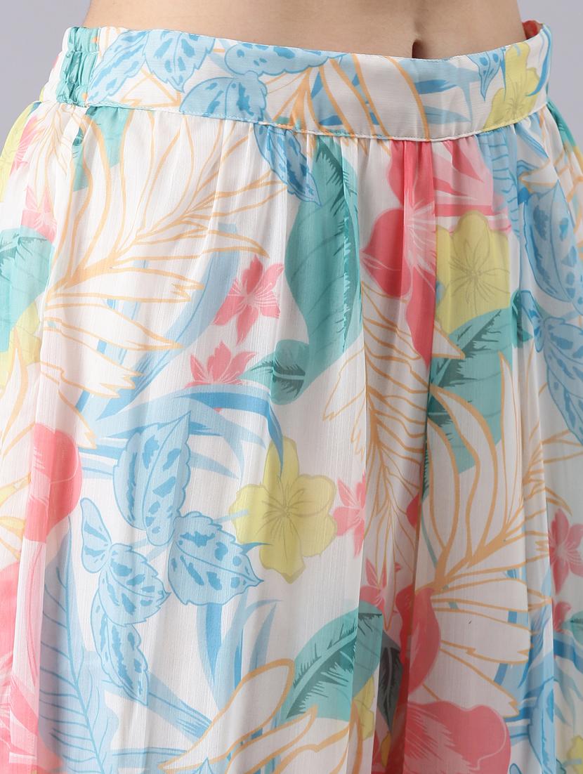optic white tropical top and palazzos co-ord set - 20382970 - Standard Image - 6