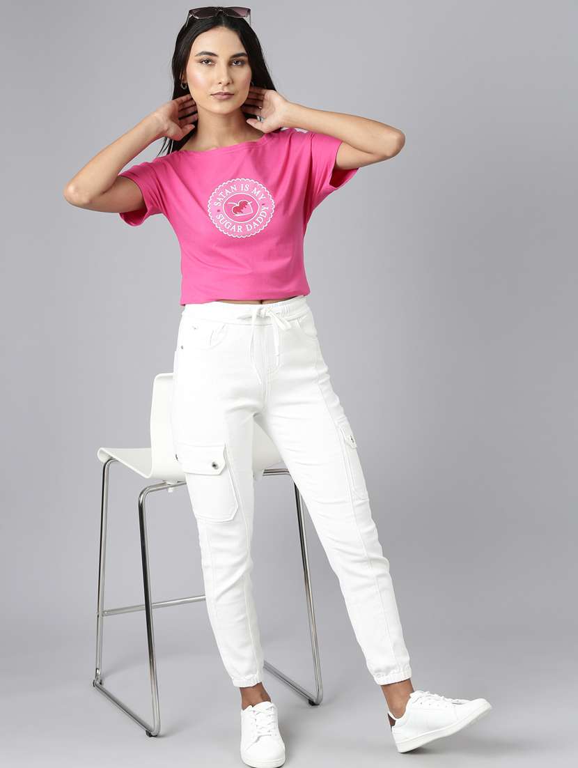 pink cotton regular tshirt - 20382976 - Standard Image - 4
