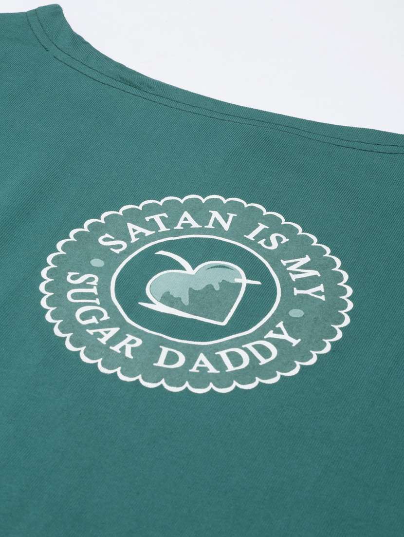 women's chest print boat neck t-shirt - 20382978 -  Standard Image - 6