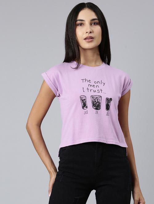women's front print round neck t-shirt - 20382983 -  Standard Image - 0