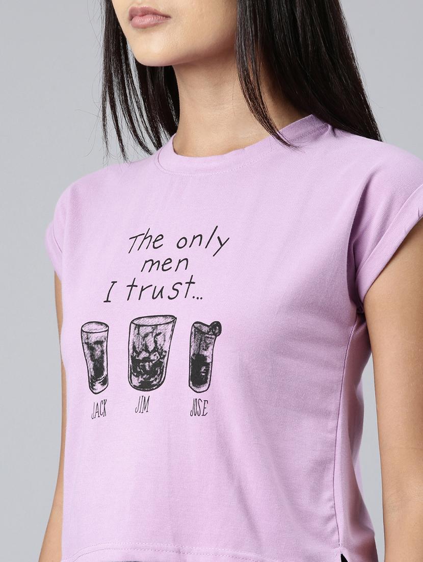 women's front print round neck t-shirt - 20382983 - Standard Image - 6