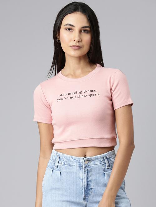women's chest print v neck t-shirt - 20382991 - Standard Image - 0