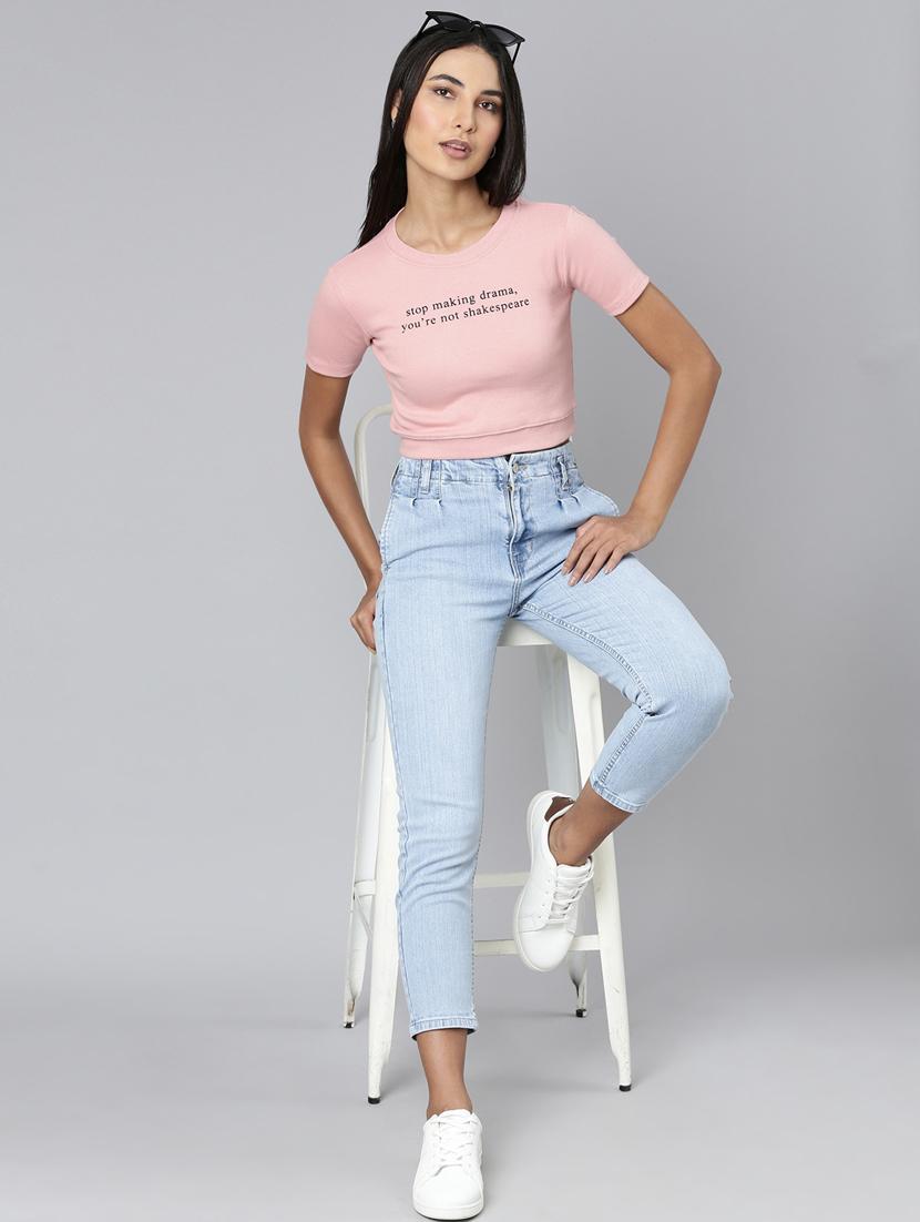 women's chest print v neck t-shirt - 20382991 - Standard Image - 4