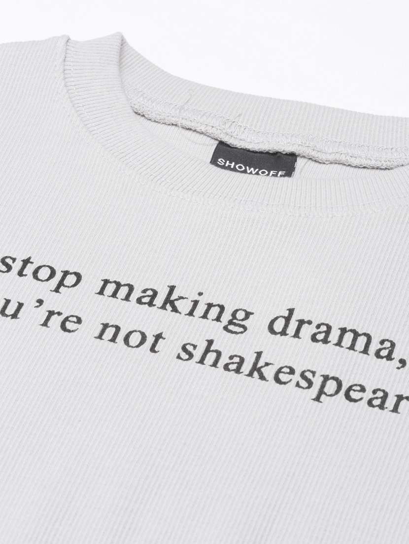 women's chest print crew neck t-shirt - 20382992 -  Standard Image - 6