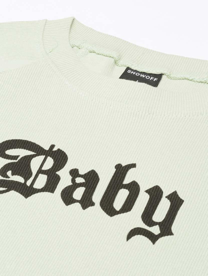 Women's Chest Print Round Neck T-shirt - 20382996 -  Standard Image - 6
