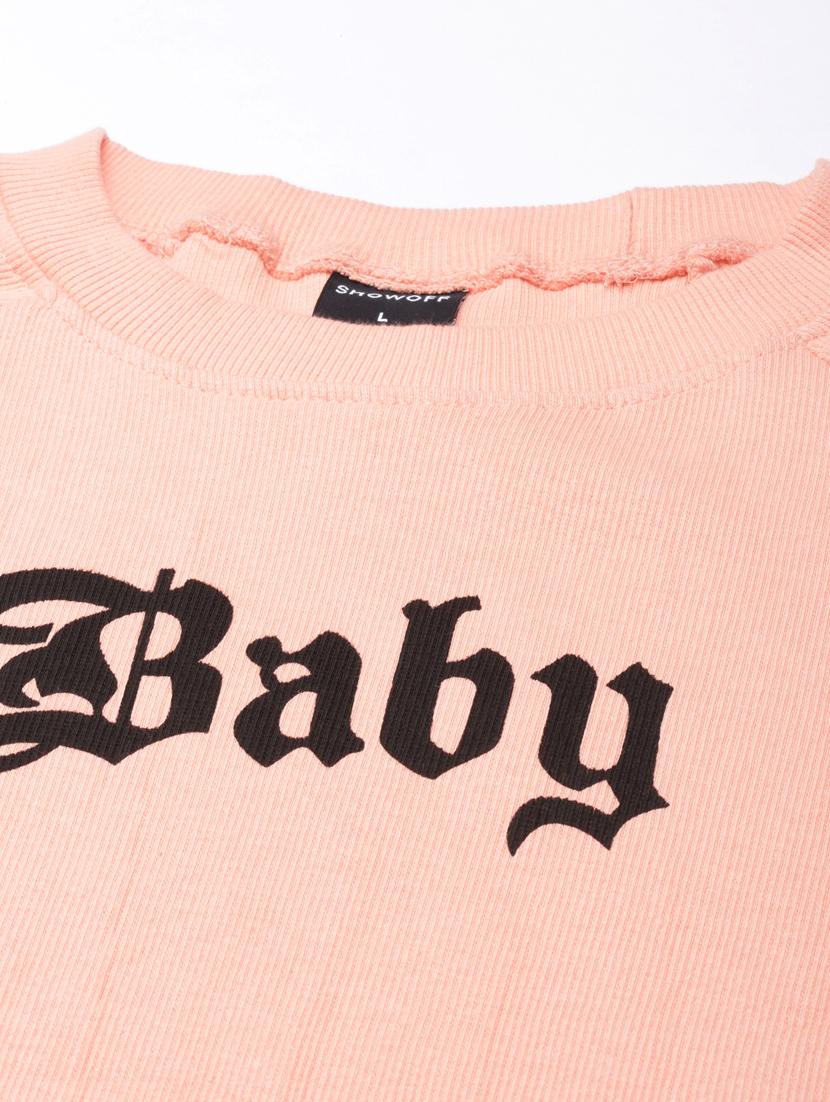 women's chest print round neck t-shirt - 20382997 - Standard Image - 6