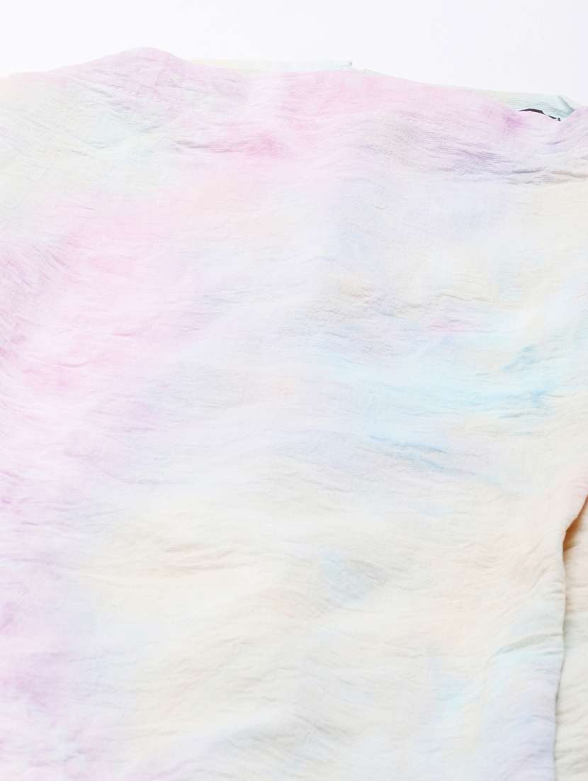 women multi color crepe blouson top - 20383022 -  Standard Image - 6