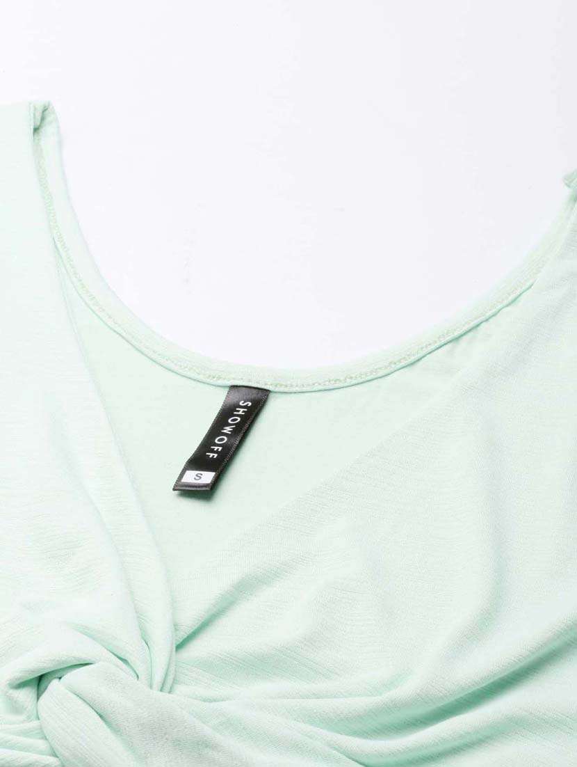 women sea green cotton blouson top - 20383027 -  Standard Image - 6