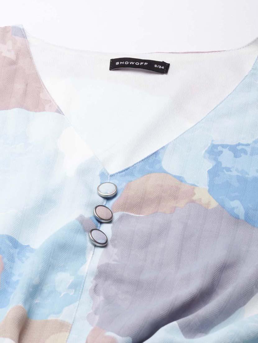 women multi color printed crepe blouson top - 20383037 - Standard Image - 6