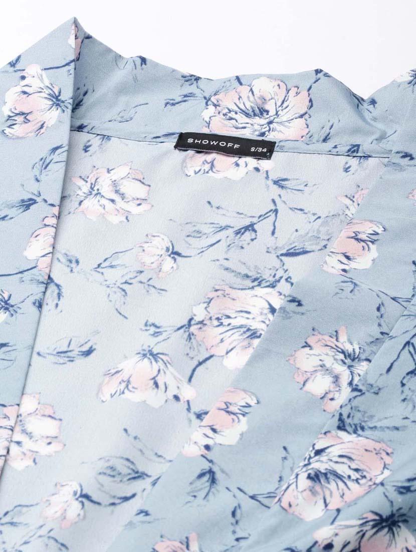 women multi color printed crepe wrap top - 20383061 - Standard Image - 6