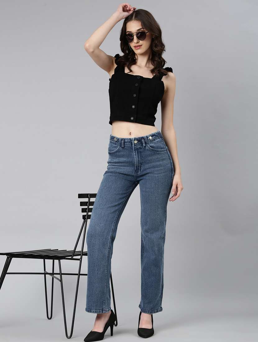black solid crop top - 20383062 - Standard Image - 4