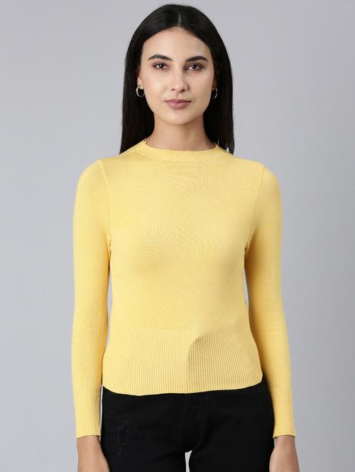 women yellow acrylic regular top - 20383071 - Standard Image - 0