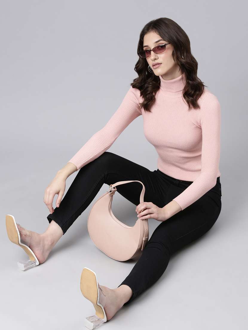 women peachy pink acrylic regular top - 20383077 -  Standard Image - 4