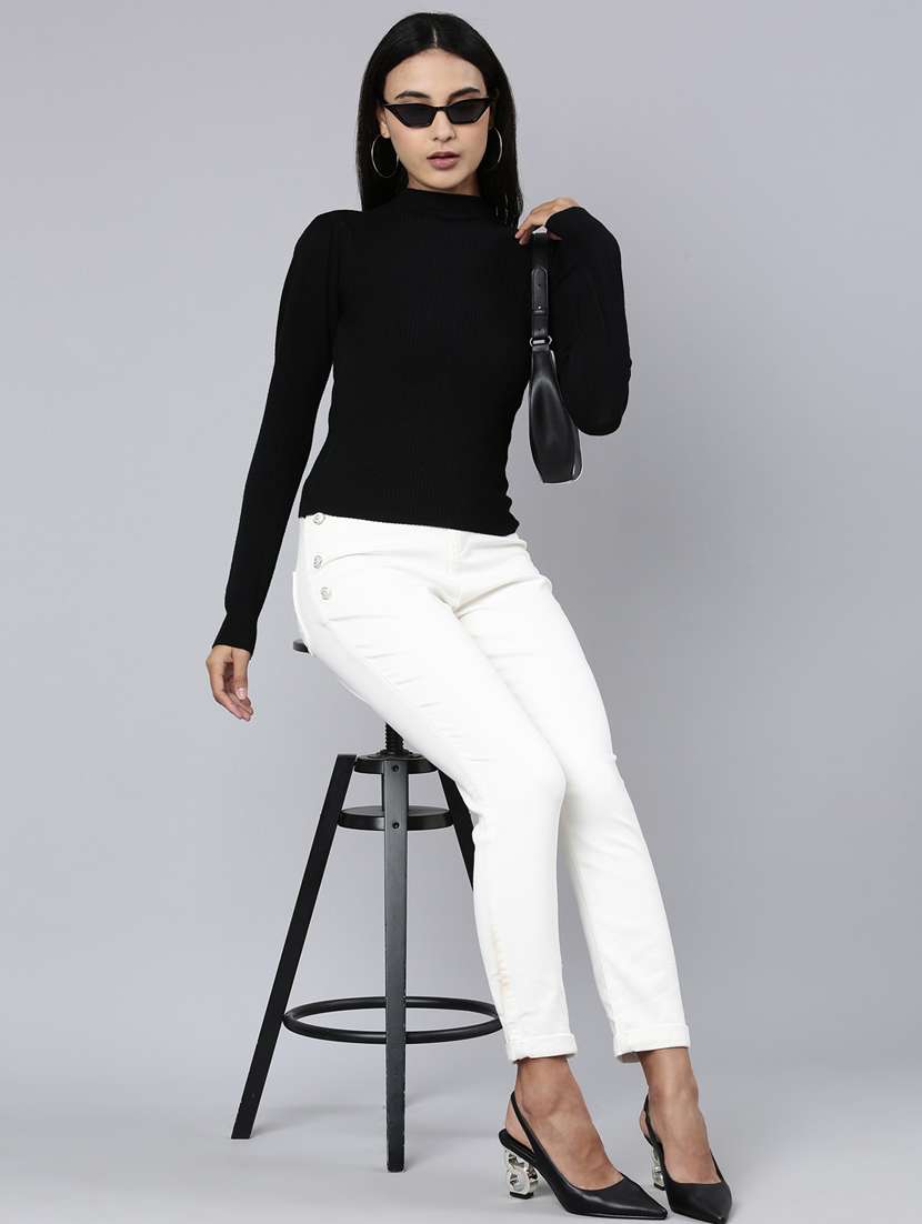 black solid regular top - 20383084 -  Standard Image - 4