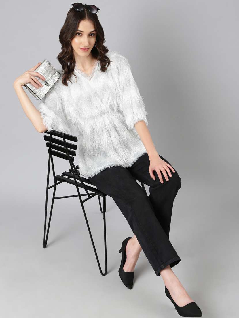 white nylon peplum top - 20383091 -  Standard Image - 4