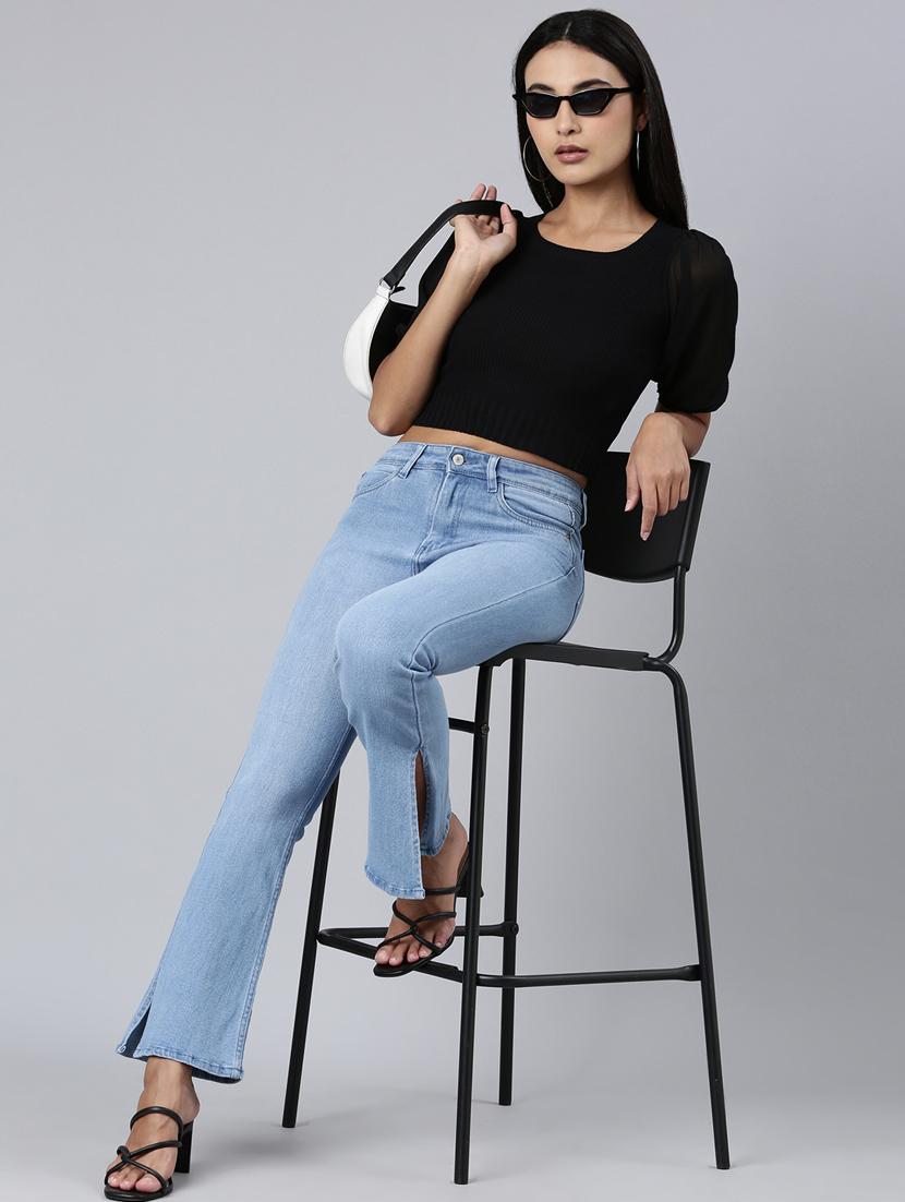 black solid crop top - 20383106 - Standard Image - 4