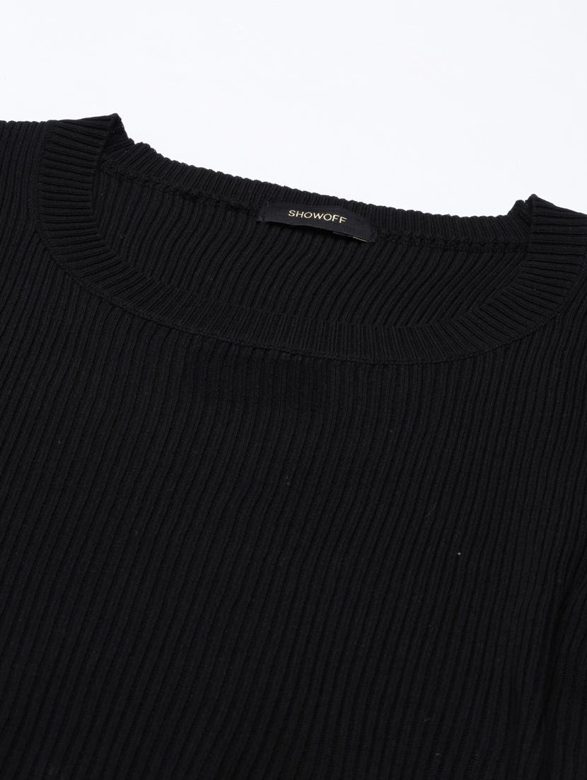 black solid crop top - 20383106 - Standard Image - 6