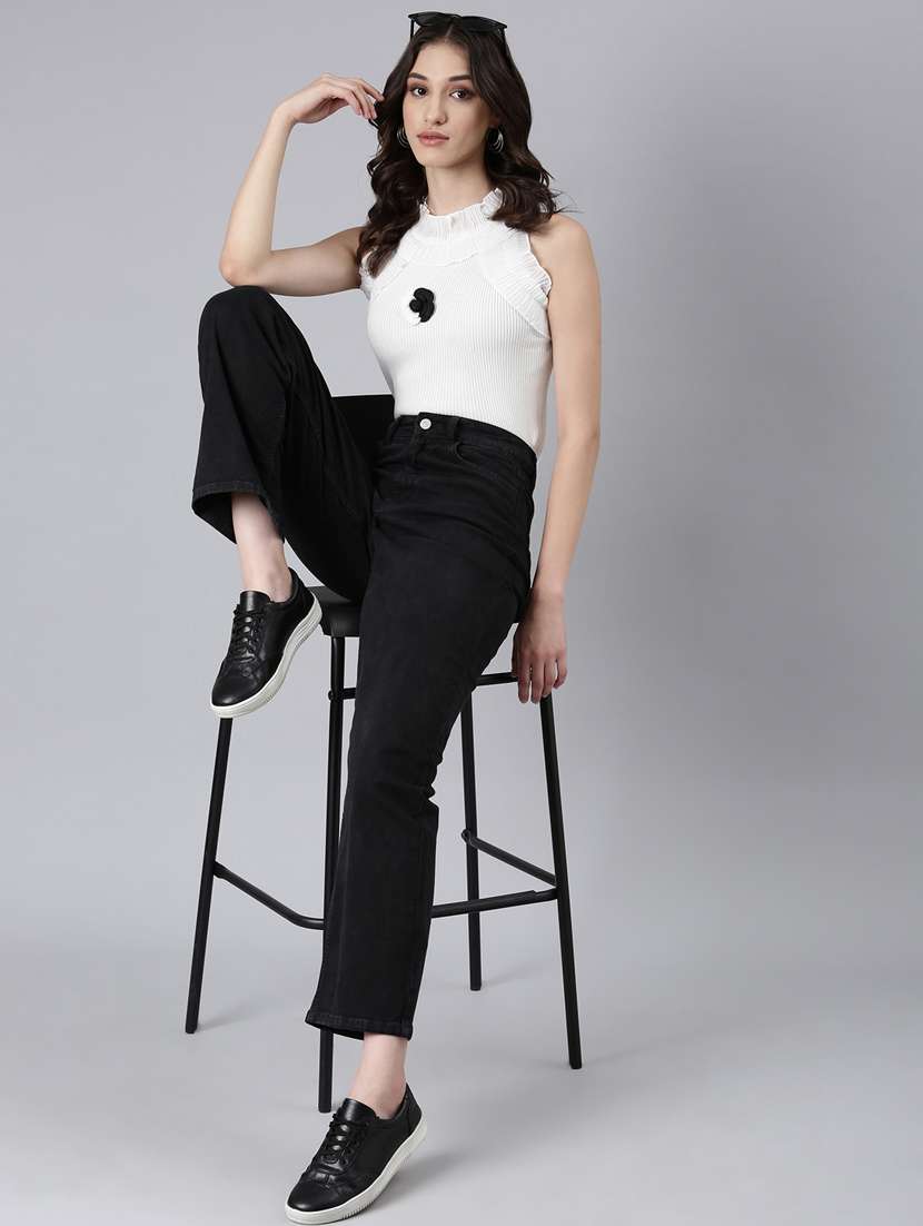 women off white acrylic regular top - 20383108 -  Standard Image - 4