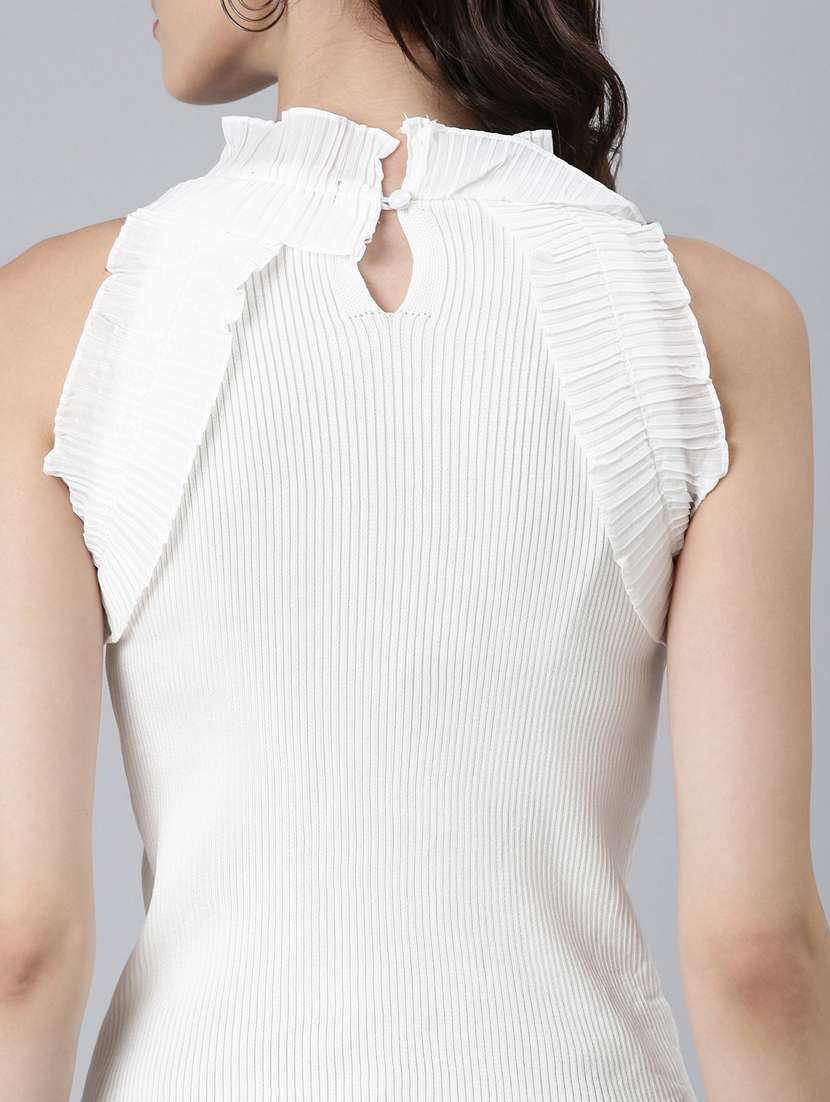 women off white acrylic regular top - 20383108 -  Standard Image - 6